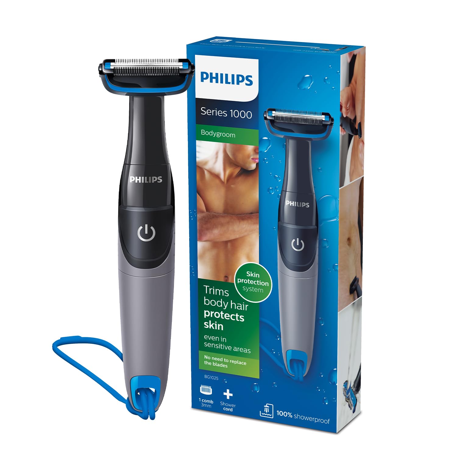 Philips Body & Balls Trimmer for Men Private Parts | Safe Intimate Grooming | Clinically Tested on Sensitive Skin | 100% Showerproof | 60min runtime | 5yrs* Warranty | India's #1 Men's Trimmer*|BG3470