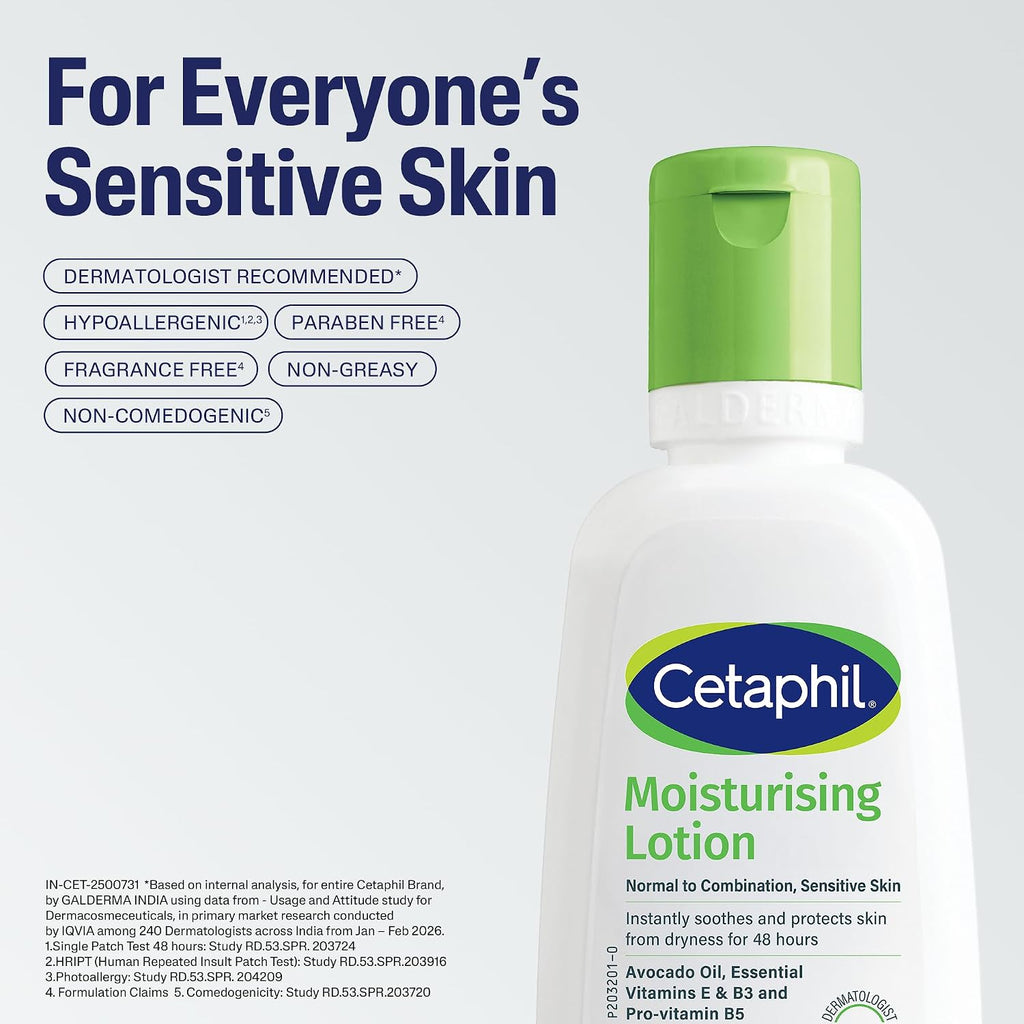 Cetaphil Moisturising Lotion 59 ml for Face & Body, Hydrating Moisturizer for Normal & Dry Skin, Dermatologist Recommended