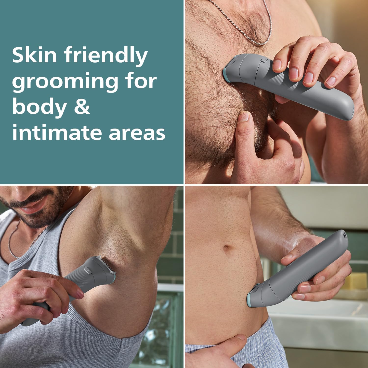 Philips Body & Balls Trimmer for Men Private Parts | Safe Intimate Grooming | Clinically Tested on Sensitive Skin | 100% Showerproof | 60min runtime | 5yrs* Warranty | India's #1 Men's Trimmer*|BG3470
