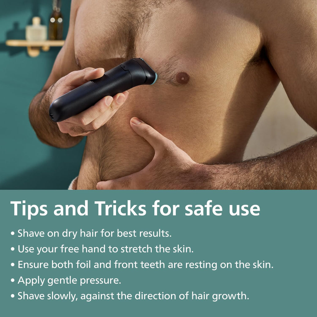 Philips Body & Balls Trimmer for Men Private Parts | Safe Intimate Grooming | Clinically Tested on Sensitive Skin | 100% Showerproof | 60min runtime | 5yrs* Warranty | India's #1 Men's Trimmer*|BG3470