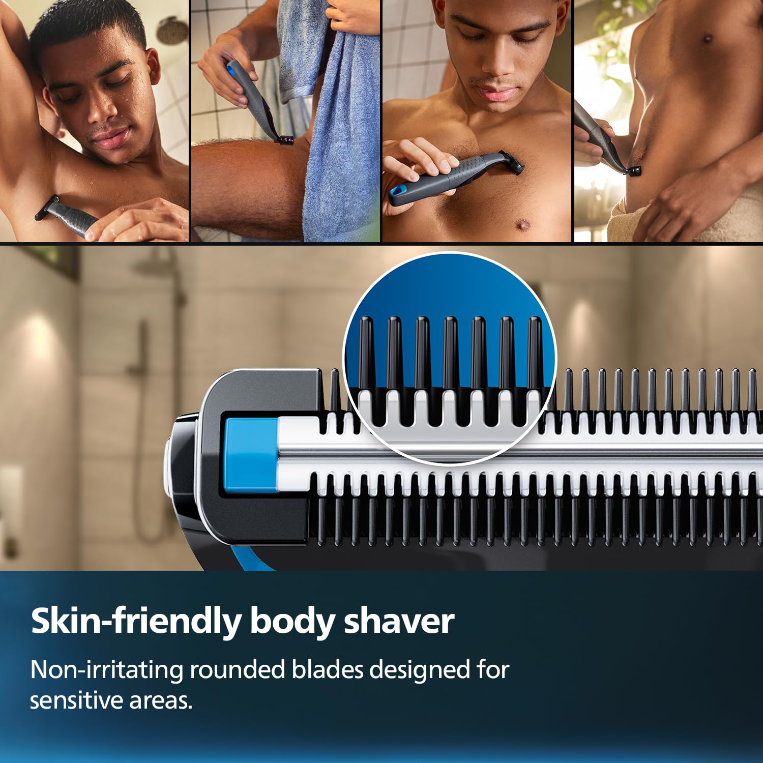 Philips Body & Balls Trimmer for Men Private Parts | Safe Intimate Grooming | Clinically Tested on Sensitive Skin | 100% Showerproof | 60min runtime | 5yrs* Warranty | India's #1 Men's Trimmer*|BG3470