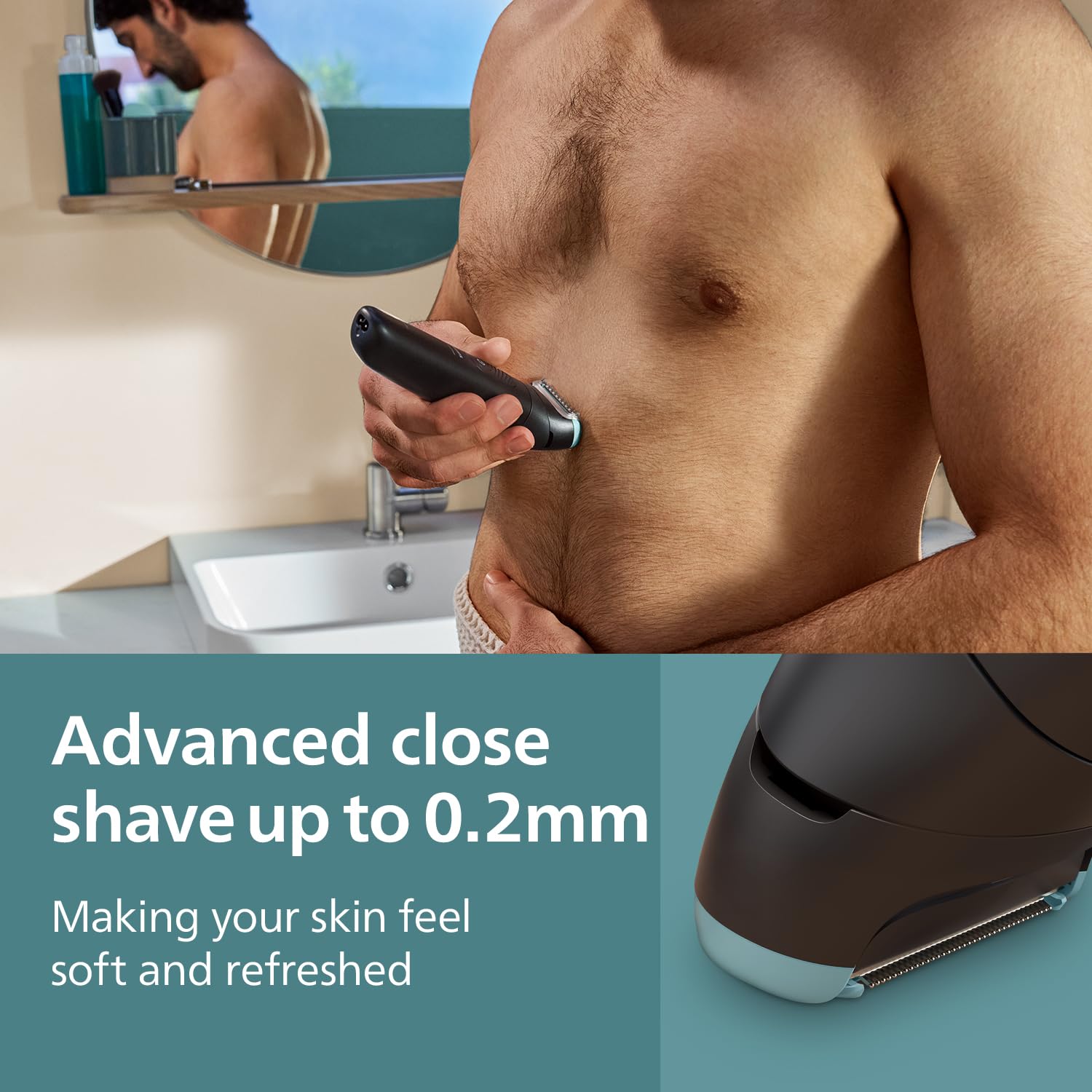 Philips Body & Balls Trimmer for Men Private Parts | Safe Intimate Grooming | Clinically Tested on Sensitive Skin | 100% Showerproof | 60min runtime | 5yrs* Warranty | India's #1 Men's Trimmer*|BG3470