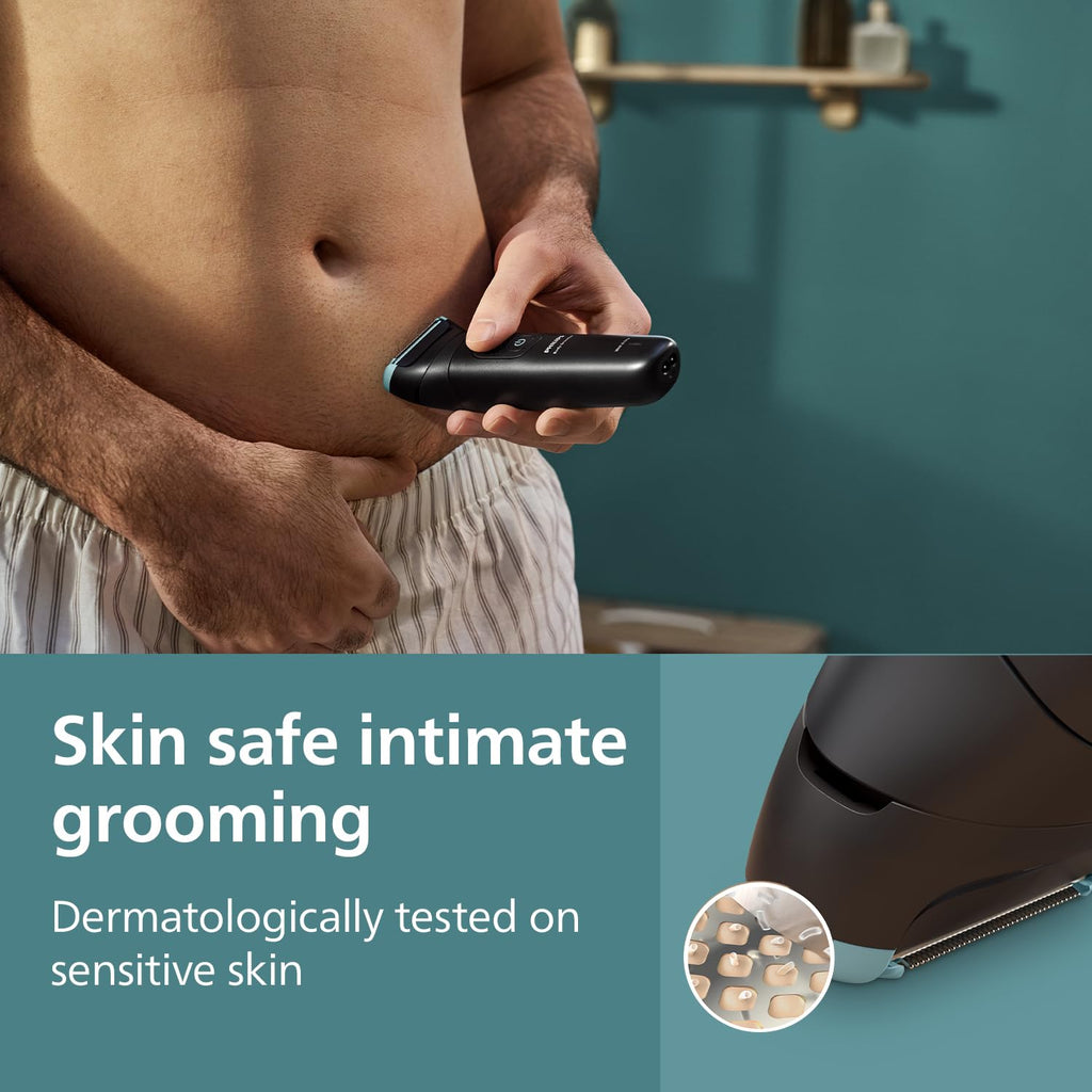 Philips Body & Balls Trimmer for Men Private Parts | Safe Intimate Grooming | Clinically Tested on Sensitive Skin | 100% Showerproof | 60min runtime | 5yrs* Warranty | India's #1 Men's Trimmer*|BG3470