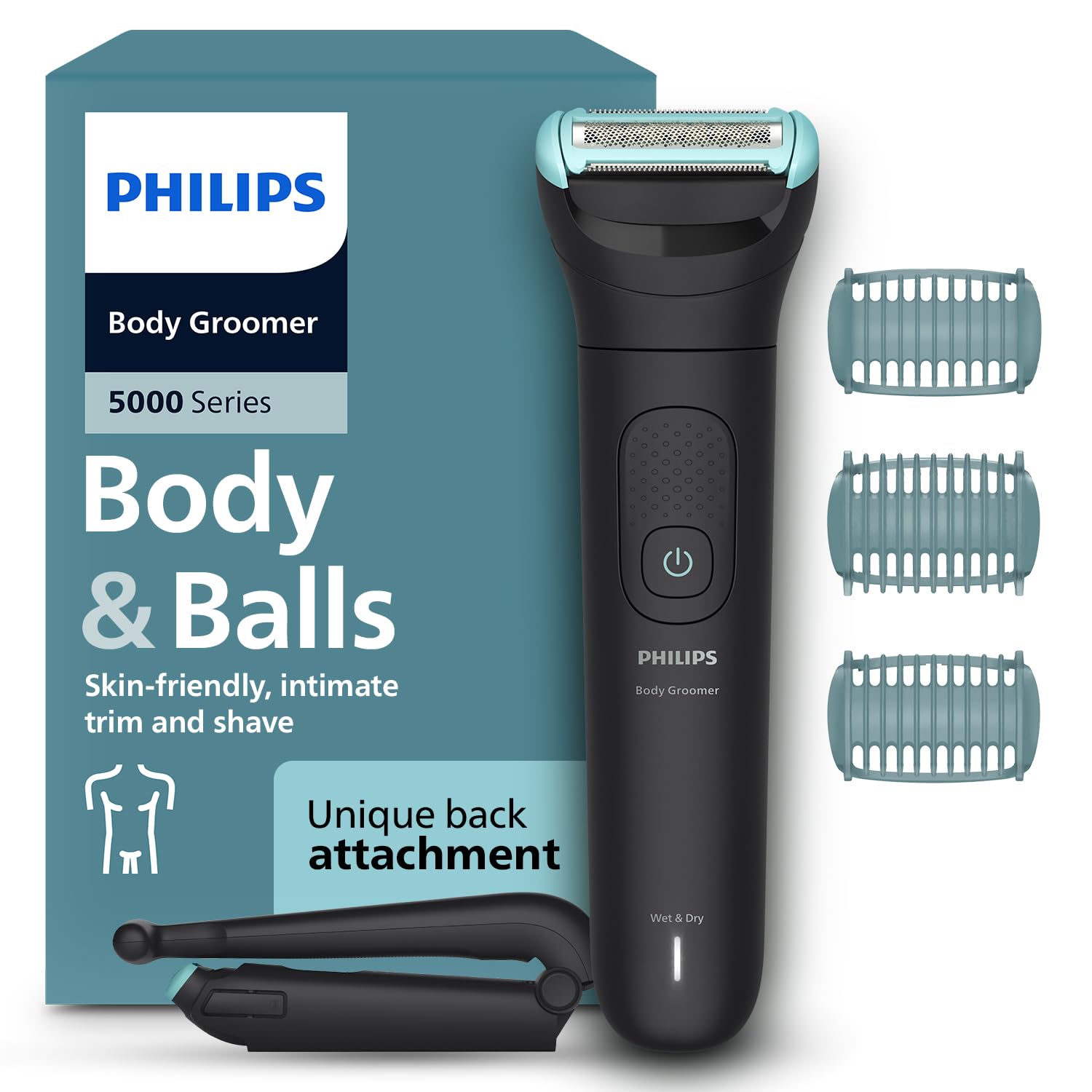 Philips Body & Balls Trimmer for Men Private Parts | Safe Intimate Grooming | Clinically Tested on Sensitive Skin | 100% Showerproof | 60min runtime | 5yrs* Warranty | India's #1 Men's Trimmer*|BG3470